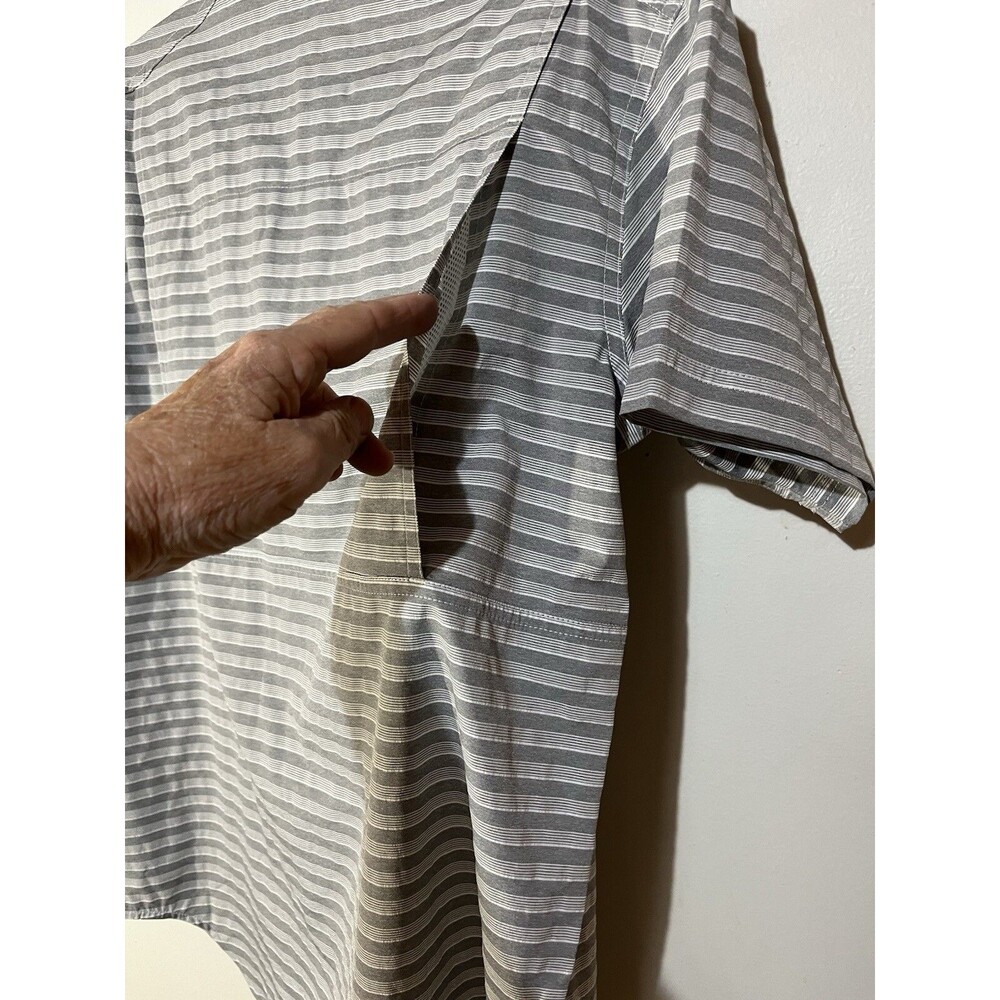 Columbia Omni-Shade Mens Size Small Gray Striped 100% Polyester Vented Shirt - Picture 6 of 8